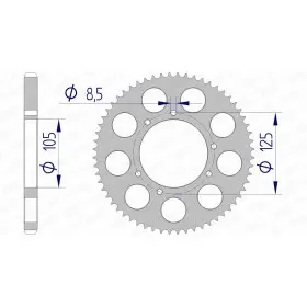 Couronne AFAM 58 dents type 48200 pas 428 alu HM-HONDA CRE 50 Derapage