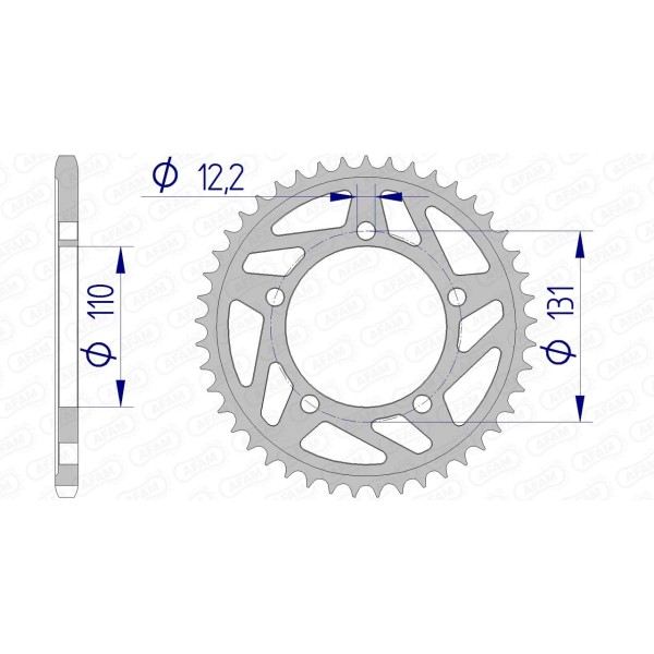 Couronne AFAM 48 dents type 165801 pas 520 alu BMW S 1000 RR