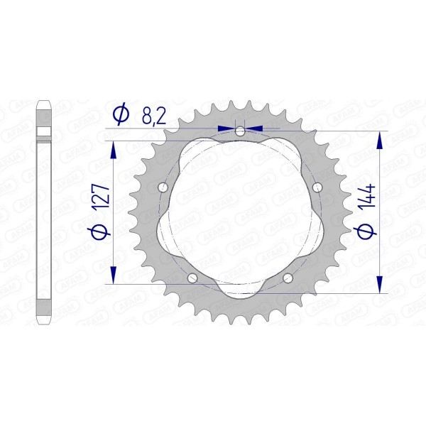 Couronne AFAM 42 dents type 51607 pas 520 alu DUCATI 748 Biposto