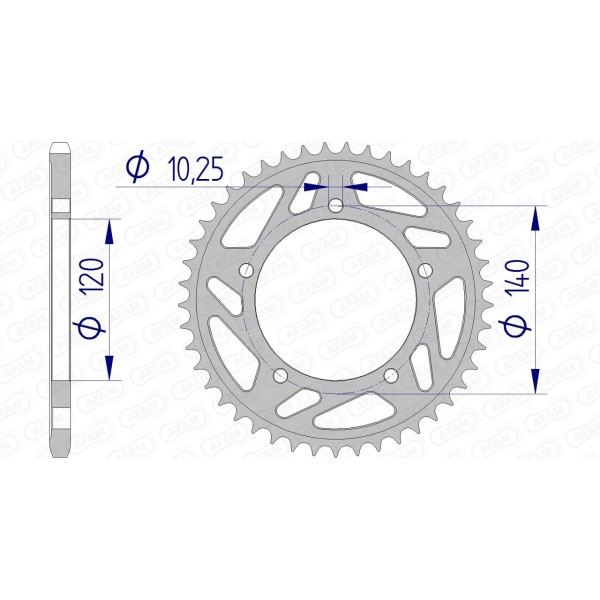 Couronne AFAM 49 dents type 15605 pas 520 alu SUZUKI GSX-R 600