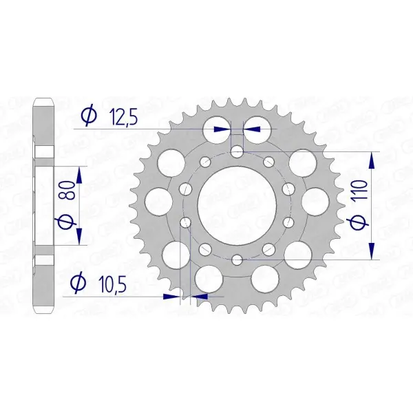 Couronne AFAM aluminium Ultra-Light 11605 - 530