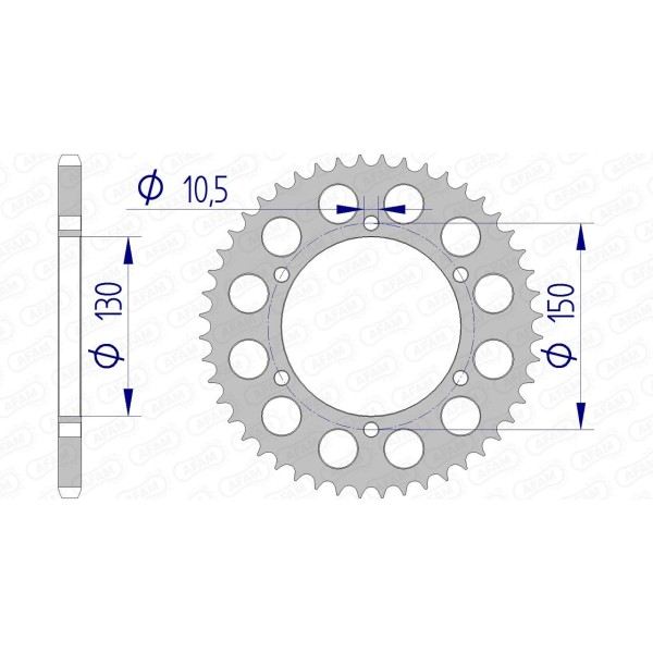 Couronne AFAM 46 dents type 13604 pas 520 alu YAMAHA FZR 600 R