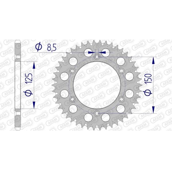 Couronne AFAM 46 dents type 72304 pas 520 alu HUSABERG TE 125