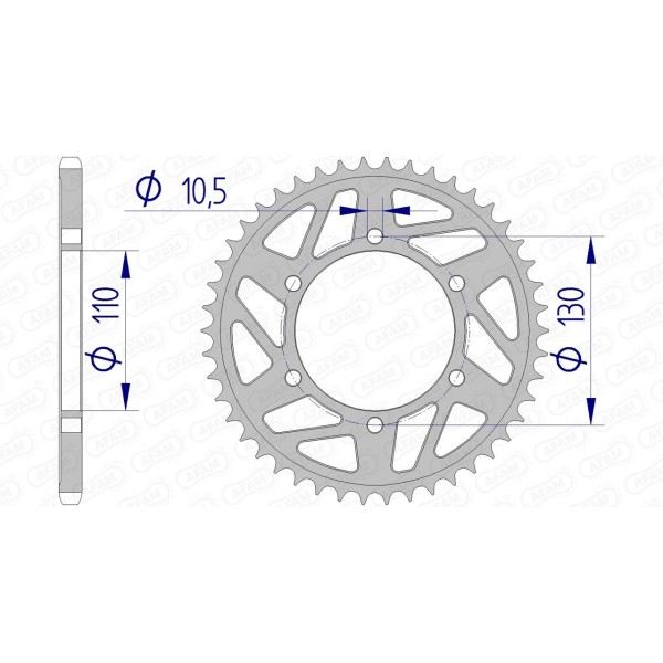 Couronne AFAM 48 dents type 13814 pas 520 alu SUZUKI GSX-R 600