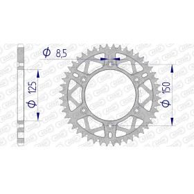 Couronne AFAM 49 dents type 72304 pas 520 alu HUSABERG TE 125