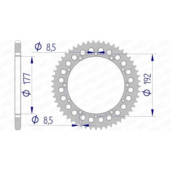 Couronne AFAM 53 dents type 63300 pas 520 alu HUSQVARNA CR 125