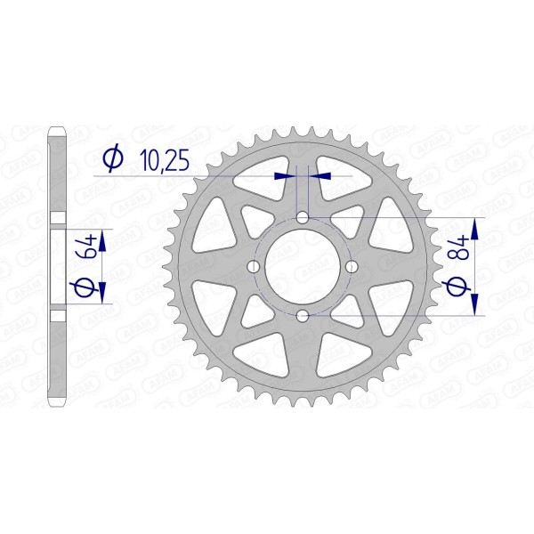 Couronne AFAM 40 dents type 15310 pas 520 alu KAWASAKI KSF 400