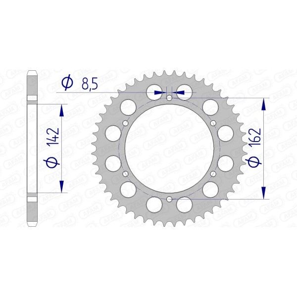 Couronne AFAM 48 dents type 15305 pas 520 alu SUZUKI PE 175