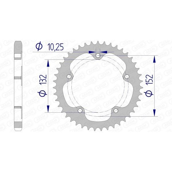 Couronne AFAM 40 dents type 93836 pas 525 alu MV (AGUSTA) F3 675