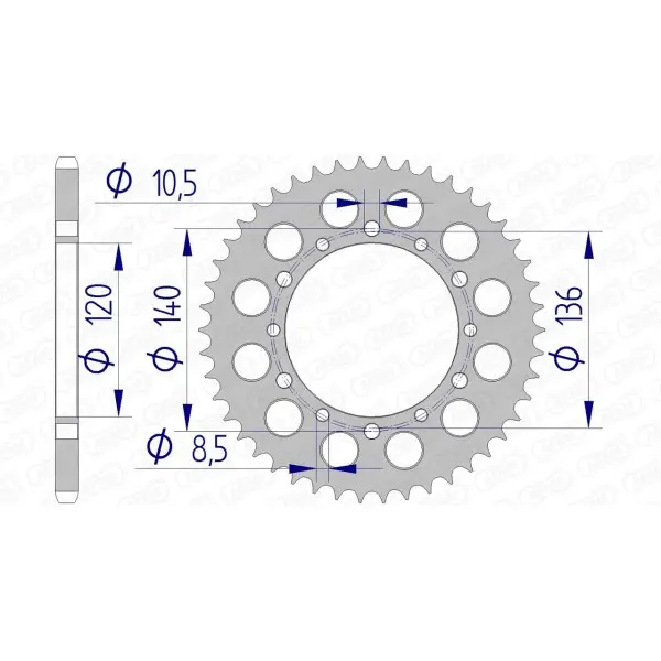 Couronne AFAM aluminium 17404520