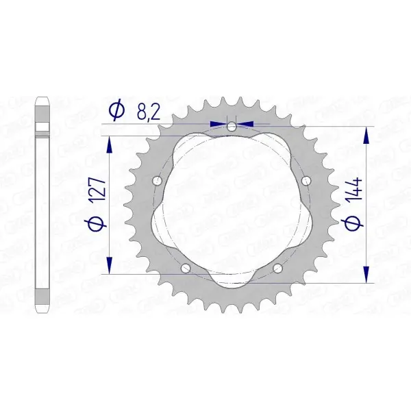 Couronne AFAM aluminium 51607 - 520