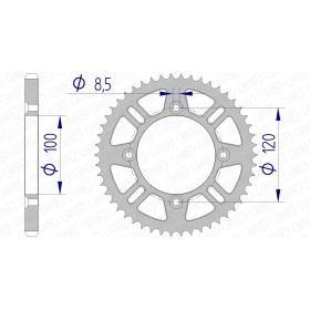 Couronne AFAM 52 dents type 15104N pas 428 alu SUZUKI RM 80