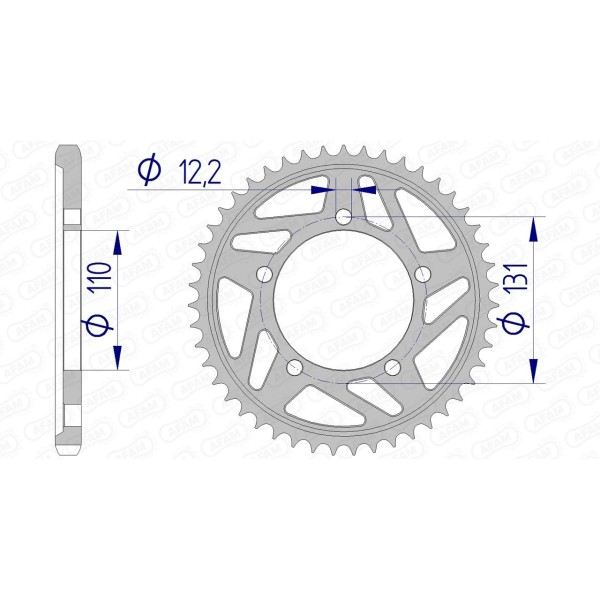 Couronne AFAM 46 dents type 165800 pas 525 alu BMW S 1000 RR