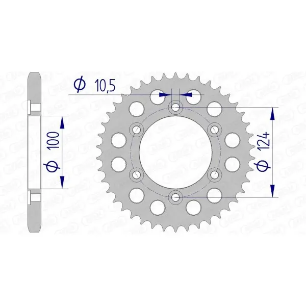 Couronne AFAM aluminium 51609 - 525