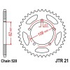 Couronne acier 40 dents JT Sprockets type 21 chaîne 520 125 PEGASO '89-99