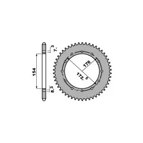 Couronne Ergal 33 dents non perçée PBR