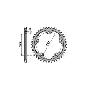 Couronne PBR Racing aluminium Ultra-Light anodisé dur 4464 - 520