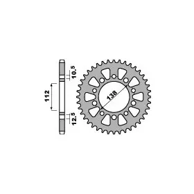 Couronne PBR 40 dents acier type 4684 pas 525 Yamaha R1