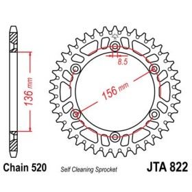 Couronne alu 52 dents JT Sprockets ultra-light anti-boue type 822 chaîne 520