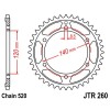 Couronne acier 38 dents JT Sprockets type 260 chaîne 520 XL250R 1984-86