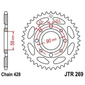 Couronne acier 41 dents JT Sprockets type 269 chaîne 428