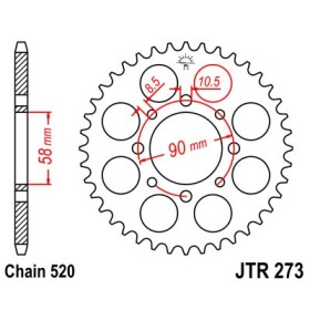Couronne JT SPROCKETS acier standard 273 - 520