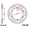 Couronne acier 40 dents JT Sprockets type 298 chaîne 530 NS400RF 1985-88 ET VFR400R 1986