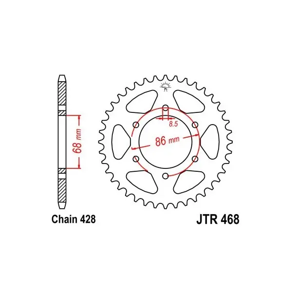Couronne JT SPROCKETS acier standard 468 - 428