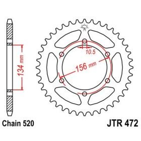 Couronne acier 40 dents JT Sprockets type 472 chaîne 520 KR250 1989
