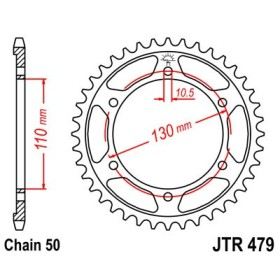 Couronne acier 44 dents JT Sprockets type 479 chaîne 530 FZS1000 FAZER 2001-05