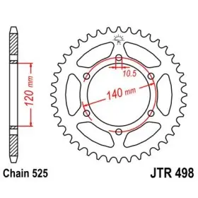 Couronne JT SPROCKETS acier standard 498 - 525