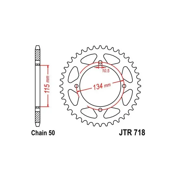Couronne JT SPROCKETS acier standard 718 - 530