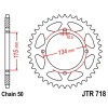 Couronne acier 48 dents JT Sprockets type 718 chaîne 530 650 INDIANA 1987-88