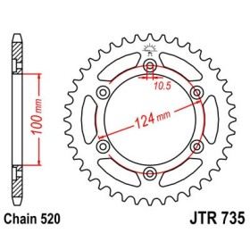 Couronne acier 40 dents JT Sprockets type 735 chaîne 520 750 SUPERSPORT ET 907 IE 1991-92