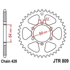 Couronne acier 53 dents JT Sprockets type 809 chaîne 428 Suzuki