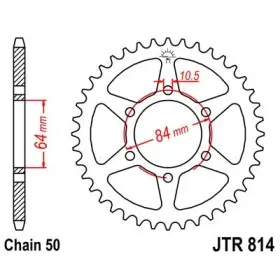 Couronne acier 50 dents JT Sprockets type 814 chaîne 530 GS550B 1977-79