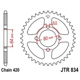 Couronne acier 32 dents JT Sprockets type 834 chaîne 420 Yamaha PW80