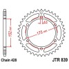 Couronne acier 53 dents JT Sprockets type 839 chaîne 428 DTR125 1990-04