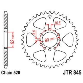 Couronne acier 45 dents JT Sprockets type 845 chaîne 520 XT250 1981-83 ET SR250SE 1984