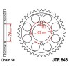 Couronne acier 39 dents JT Sprockets type 848 chaîne 530 RD250DXC 1976-77 ET RD350LC 1980-82