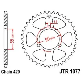 Couronne JT SPROCKETS acier standard 1077 - 420