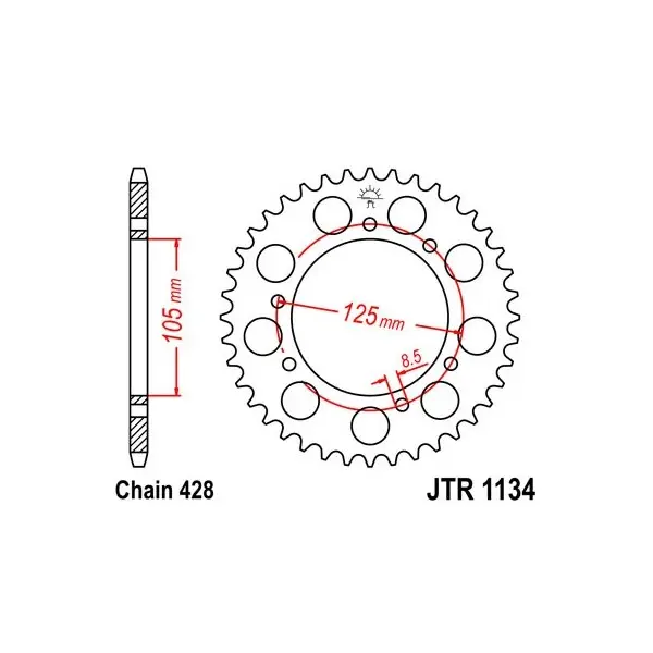 Couronne JT SPROCKETS acier standard 1134 - 428