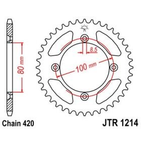 Couronne acier 46 dents JT Sprockets type 1214 chaîne 420 Honda CRF80F