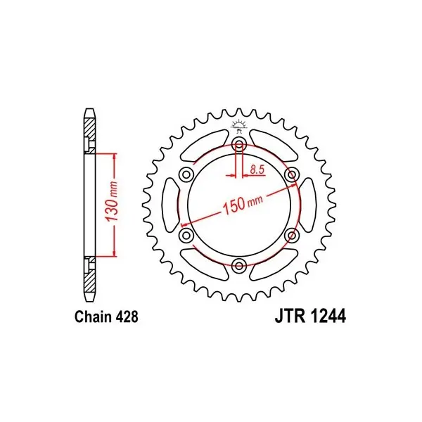 Couronne JT SPROCKETS acier standard 1244 - 428