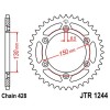 Couronne acier 51 dents JT Sprockets type 1244 chaîne 428 VTR250 1989-90