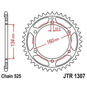 Couronne acier 45 dents JT Sprockets type 1307 chaîne 527 CBR600RR 2003-04