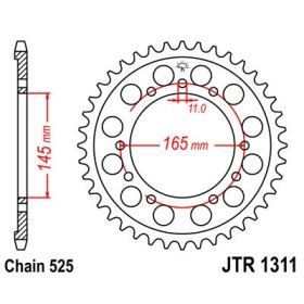 Couronne acier 44 dents JT Sprockets type 1311 chaîne 525 NT650K HAWK GT