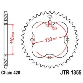 Couronne acier 50 dents JT Sprockets type 1355 chaîne 428 Honda