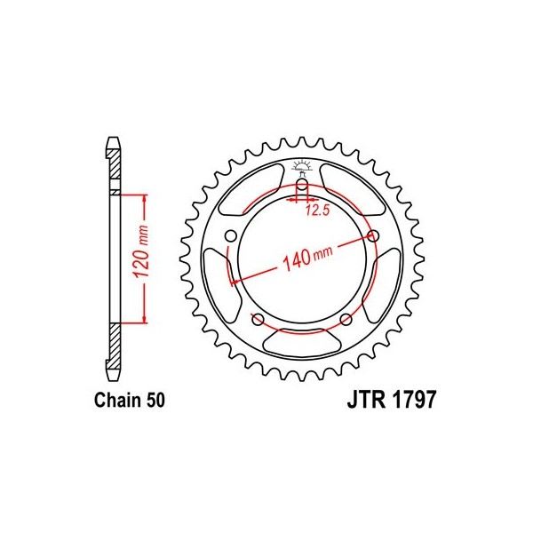 Couronne acier 41 dents JT Sprockets type 1797 chaîne 530 GSX1400 2001-04