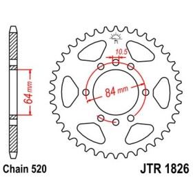 Couronne acier 40 dents JT Sprockets type 1826 chaîne 520